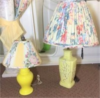 Two Yellow Ceramic Lamps