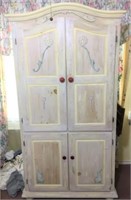 Hand Painted Entertainment Armoire