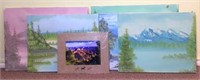 Landscapes on Canvas Lot of 5