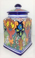 Hand Painted Terracotta Cookie Jar