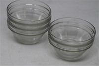 5 Glass bowls 5 1/2 diameter slight damage