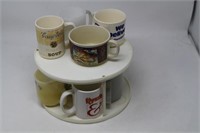 2 tiered lazy susan w/coffee mugs