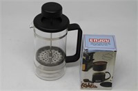 French Press & Coffee cup w/filter new in box