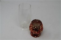 lot of 2 glasses one w/ candle