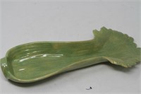 Ceramic Green dish 14 in long looks like celery