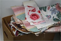 Box lot of Pieces of Fabric various designs