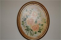 Oval roses painting