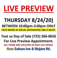 STOP BY & LIVE PREVIEW ITEMS IN PERSON - THURSDAY