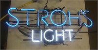 Neon Stroh's Light Sign (28 x 12) Works!