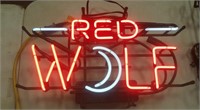 Neon Red Wolf Sign (22 x 14)