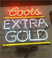 Neon Coors Extra Gold Sign (23 x 22) Works!