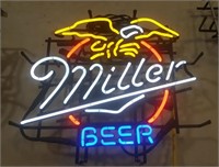 Neon Miller Beer Sign (22 x 19) Works!
