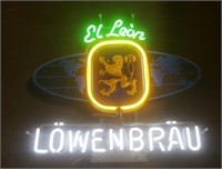 Neon El Leon Lowenbrau Sign (28 x 26) Works!