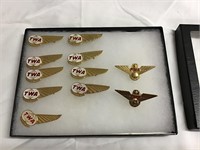 TWA airline kiddie wings (11) case include