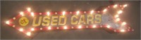 Used Cars Light Up Sign (61 x 9 x 4) Works!