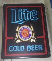 Lite Cold Beer Sign (20 x 15) Works!