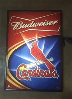 Light Up Budweiser Cardinals Sign (27 x 9) Works!