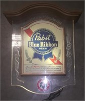 Light Up Pabst Blue Ribbon Sign (21 x 18) Works!