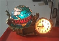 Schlitz Light + Clock (9 inches tall) Both Work!