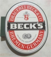 Double Sided Beck's Sign (19 x 17)