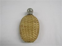 Glass & Wicker Flask 5" T