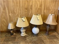 1 White Globe Lamp, 2 Reg. Lamps, Small Lamp
