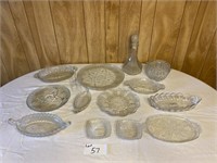 Crystal Plates, Dishes, Bell, Basket, Egg Pieces