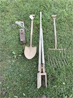 Manure Fork, Post Hole Diggers, Shovel, Puller Etc