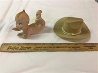 Porcelain kewpie doll/salesman sample hat