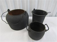 3 Cast Iron Pots Some Have Cracks