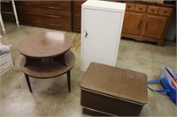 Stand, 2 Metal Cabinets, Stool