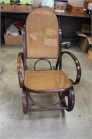 Wicker Bottom/Back Rocking Chair