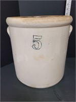 Antique #5 Crock With Ear Handles