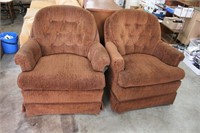 2 Cushioned Rocker Swivel Chairs