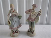 2 Figurines Marked Occupied Japan 8 1/2" T