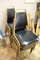 Set of 8 Black Stackable Chairs