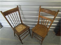 2 Solid Wood Chairs Some Cracks & Scratches