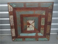 Solid Wood Painted Wall Art 33" Square