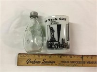NY city souvenir glass, salt shaker