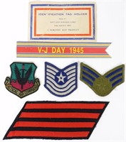 Vintage Military Embroider Patches (4) + Extras
