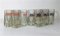 Budweiser and Bud Light Glass Mugs (10)