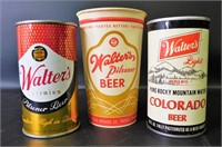 Vintage Walter's Flat Top Cans & Wax Cup (3)