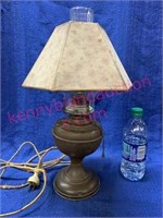 Old brass lamp w/ shade