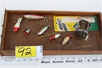 Vintage Fishing Lures and a reel
