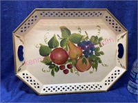 Hand painted metal tray