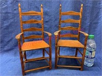 Pair of doll ladder back chairs
