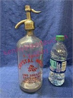 Antique Crystal Water seltzer water bottle