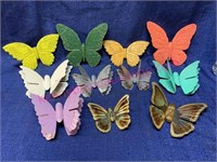 (11) wall butterflies (plastic & tin)