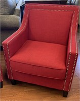 Elements Red Nail Head Accent Chair