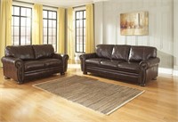Ashley 504 Leather Large Sofa & Love Seat